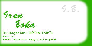 iren boka business card